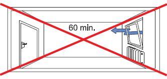 A 60 percnél tovább tartó szellőztetés nem hatékony! 