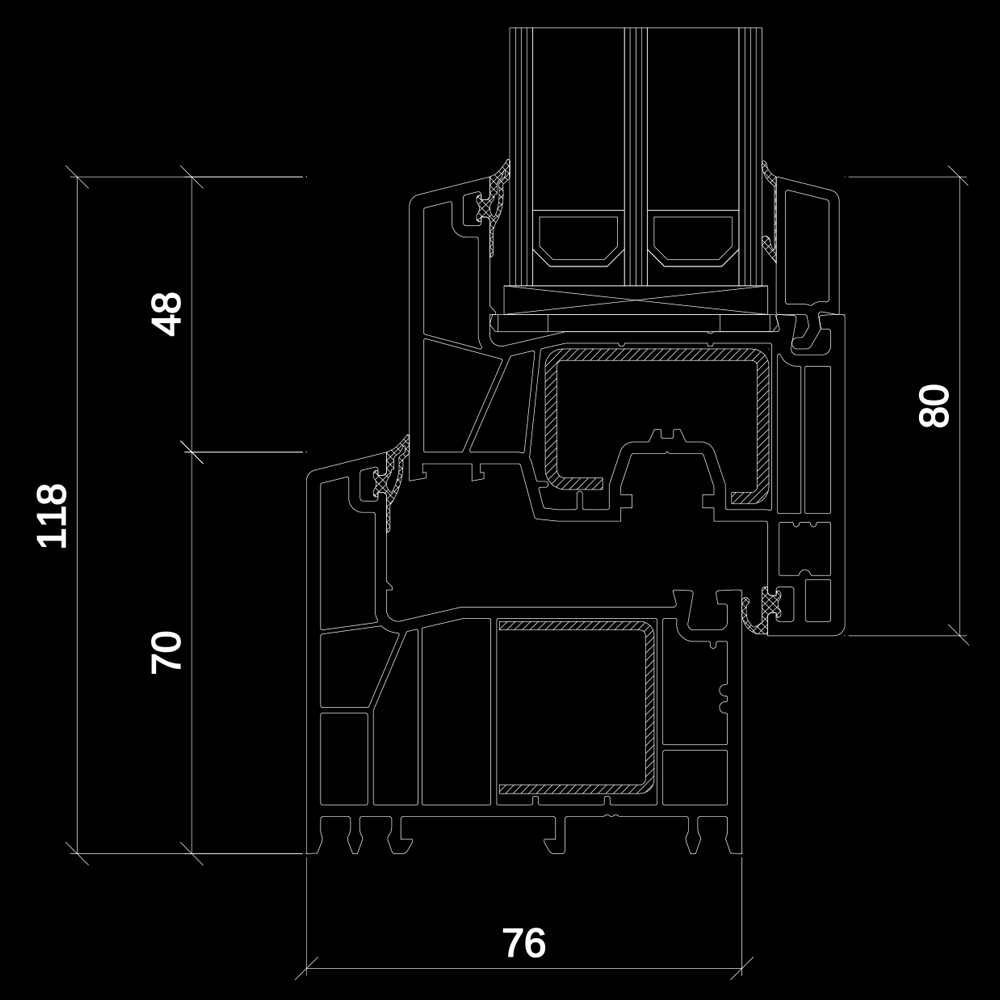Rez profilu Salamander 76 AD