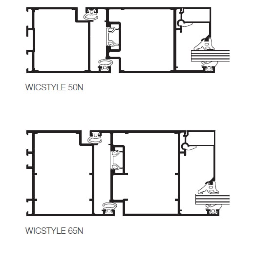 Hliníkové interiérové vchodové dvere WICONA WICSTYLE 50N/65N