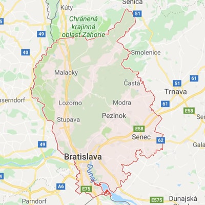Mapa - Bratislavský kraj