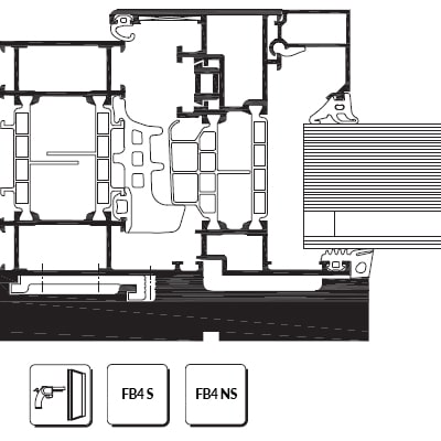 Nepriestrelné hliníkové okná FB4S/FB4NS